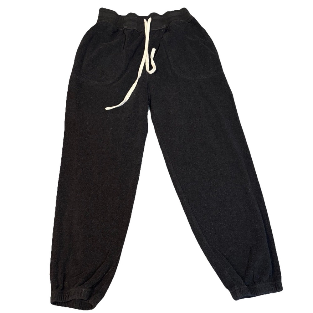 Free People FP Movement Joggers Women XS Black Fleece Sweatpants Lounge Workout‎